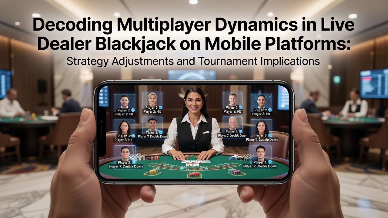 Live-Dealer-Blackjack-Tisch auf einem mobilen Gerät mit mehreren Spielern