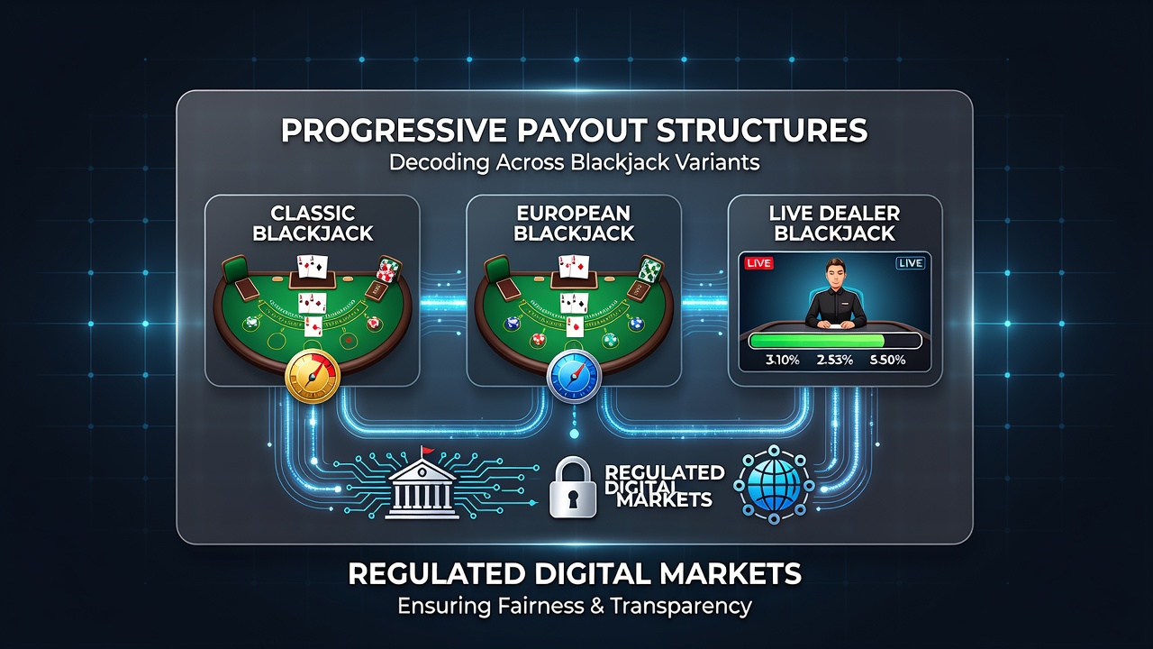 Darstellung progressiver Auszahlungsstrukturen in Blackjack-Varianten auf digitalen Plattformen