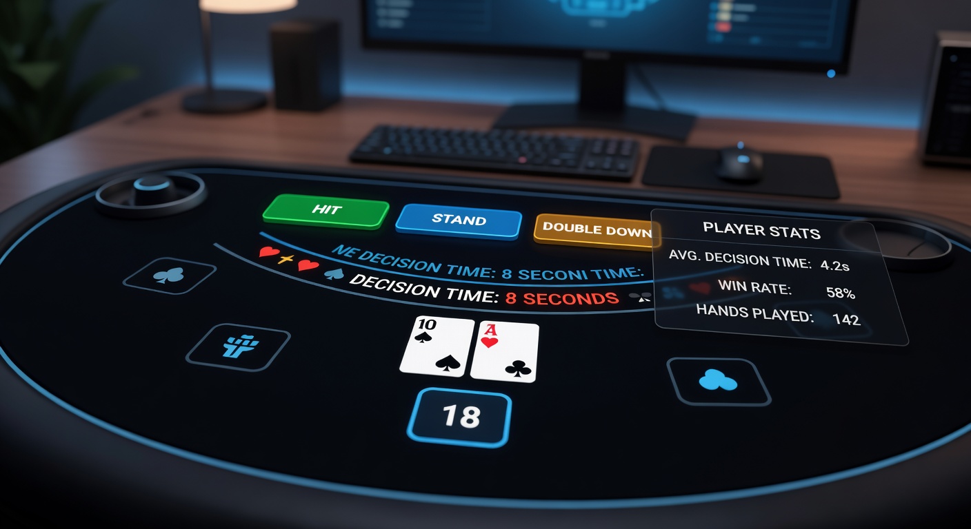 Vergleich zweier Blackjack-Interfaces mit unterschiedlichen Reaktionszeiten