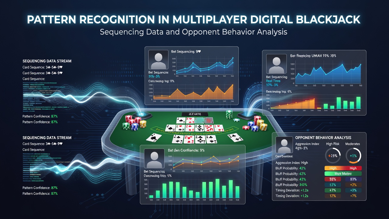 Digitale Blackjack-Tische mit mehreren Spielern und Datenanalyse-Overlay