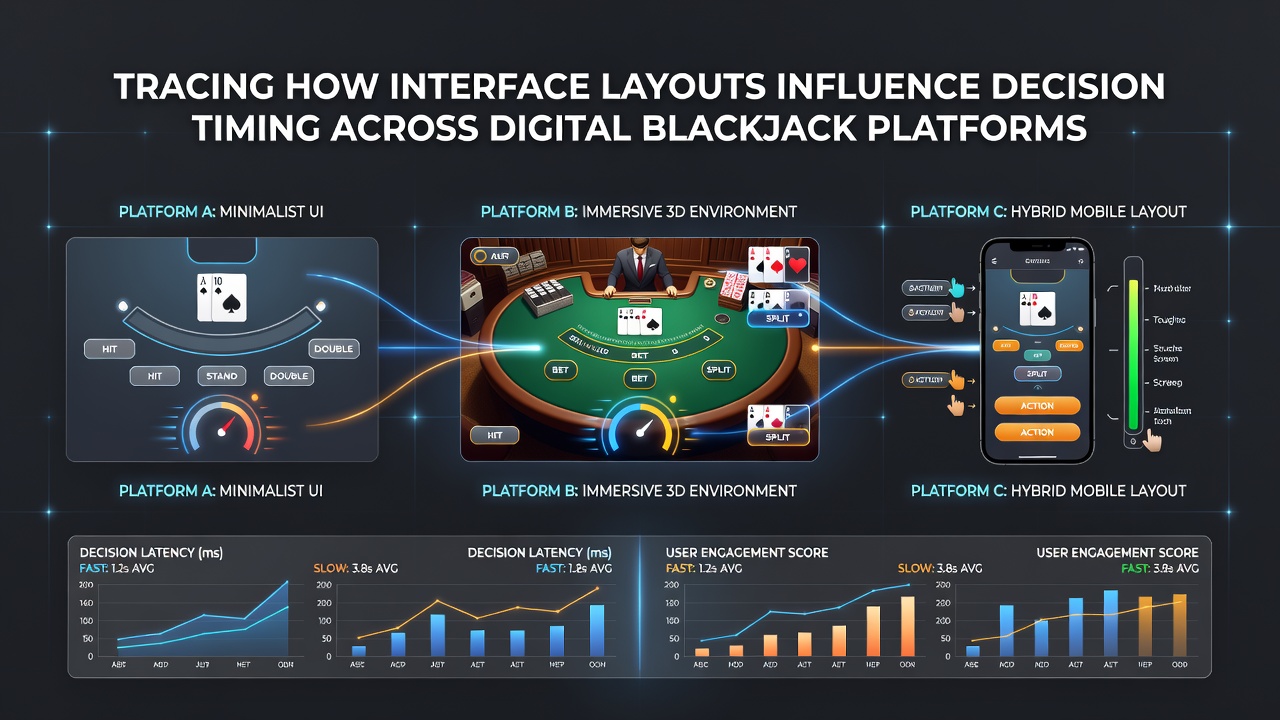 Beispiel einer digitalen Blackjack-Benutzeroberfläche mit klar angeordneten Aktionsbuttons und Kartenanzeige